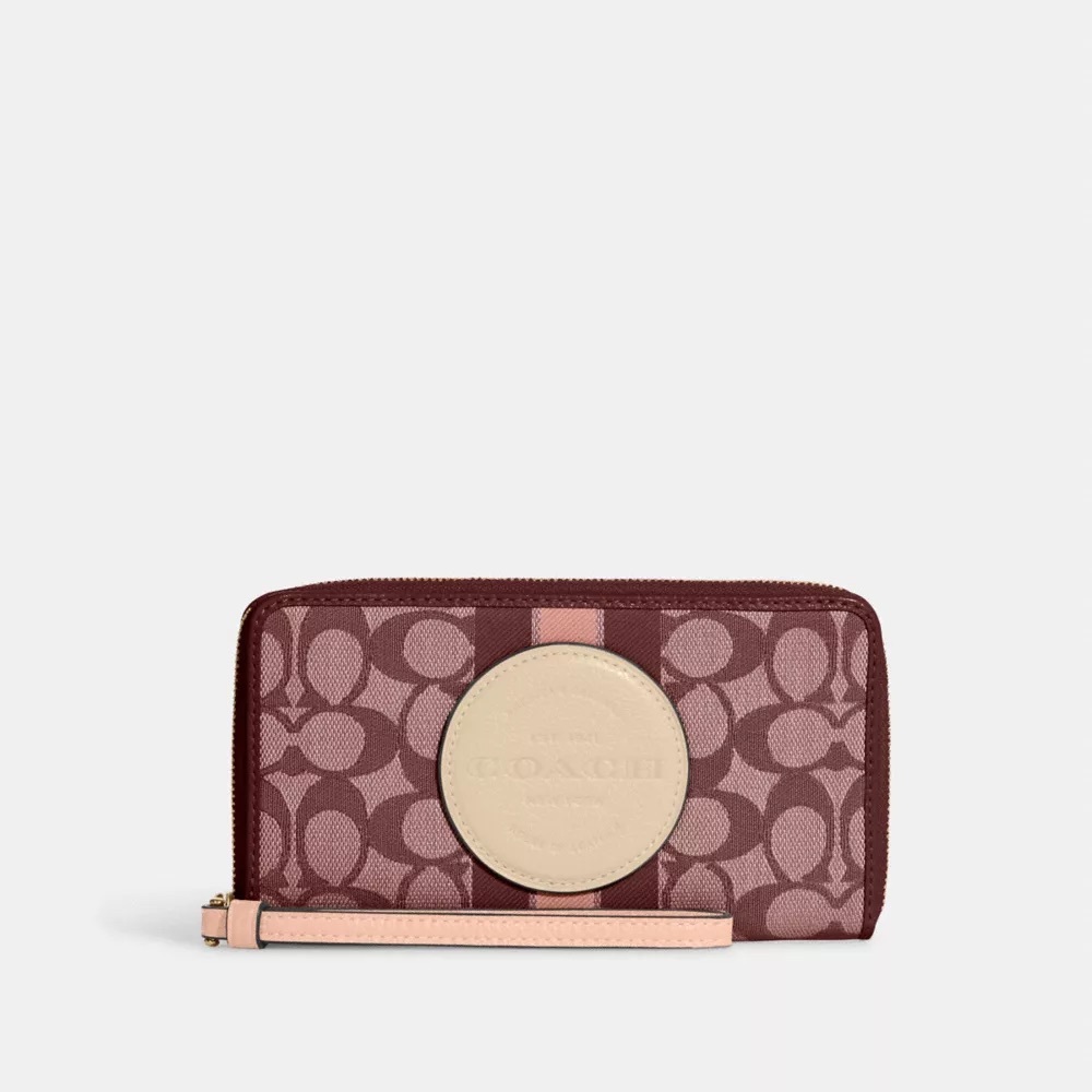 COACH Dempsey Large Phone Wallet In Signature Jacquard With Stripe